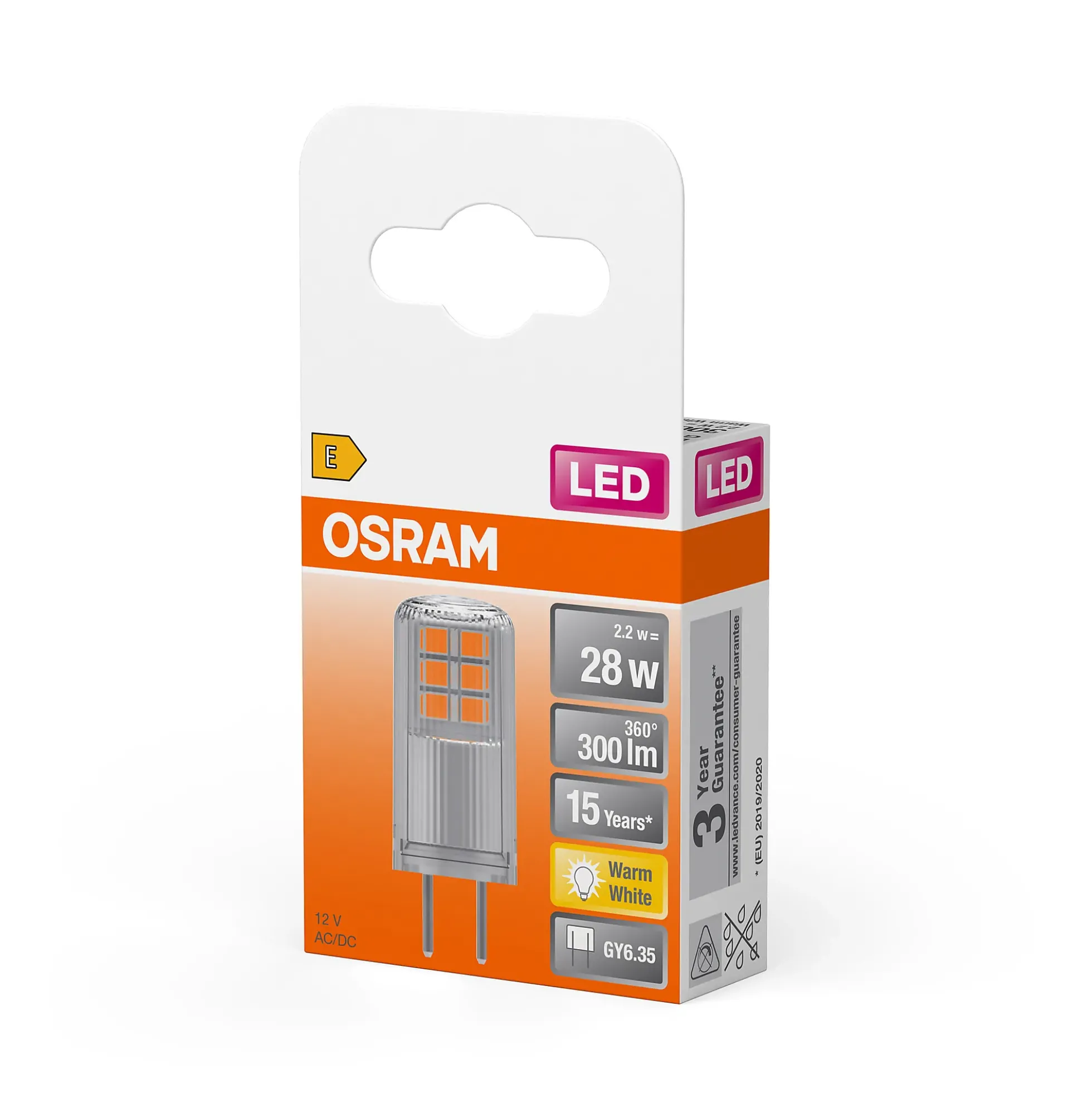 Led Pin Gy6,35 28 300lm klar Varmhvit