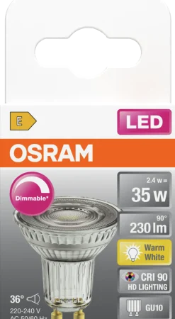 Led Spot Gu10 Par16 35 230lm Dimbar Varmhvit