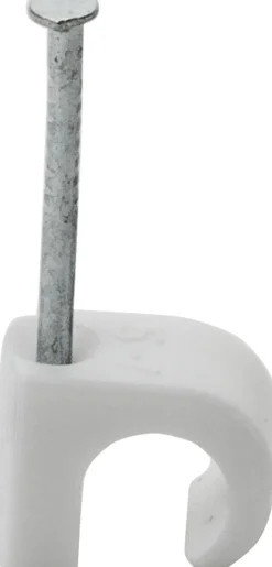 Ledningsklammer 8-12mm rund hvit 10stk