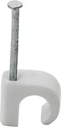 Ledningsklammer 8-12mm rund hvit 10stk