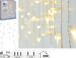 Lyslenke Istapper 180ledlys varmhvit komplett startsett IP44 6m