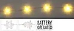 Lyslenke 100ledlys med transparent dekorasjon varmhvit IP44 3m