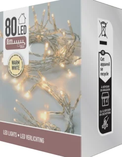 Lyslenke 80ledlys varmhvit 8m