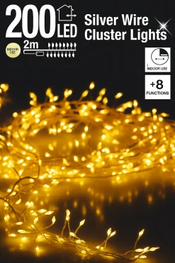 Lyslenke Silver Wire 200ledlys varmhvit IP44 2m