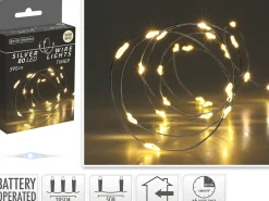Lyslenke Silver Wire 80ledlys varmhvit 3,95m
