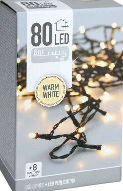 Lyslenke String 80ledlys varmhvit 6m
