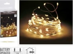 Lyslenke Wirelys 40LED Sølv Batteridrevet