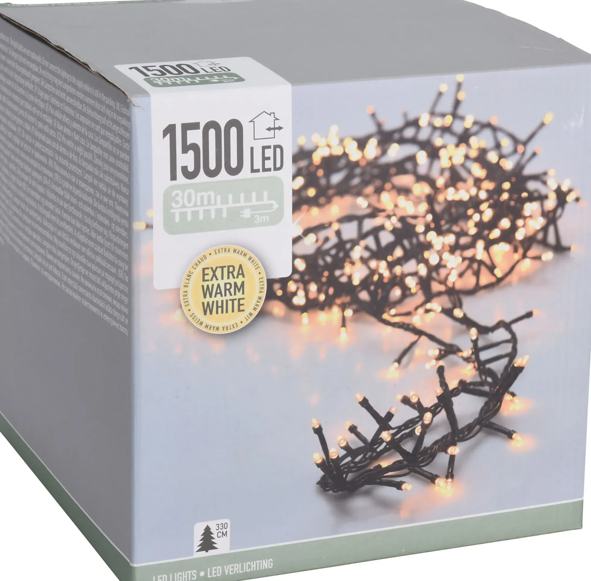 Lysslynge 1500ledlys ekstra varmhvit IP44 30m