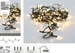 Lysslynge 80ledlys varmhvit 6m