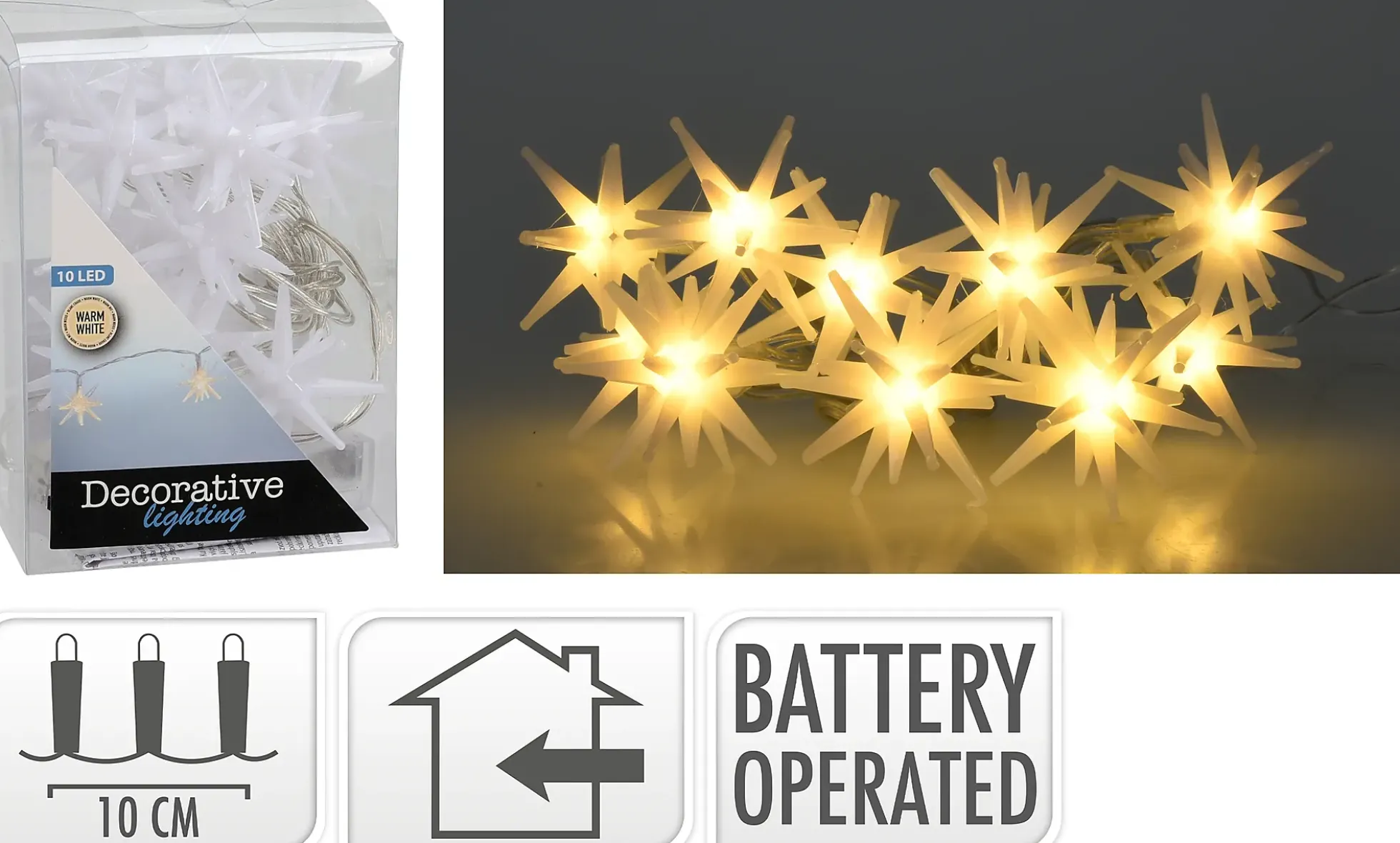 Lysslynge Star 10ledlys 120cm