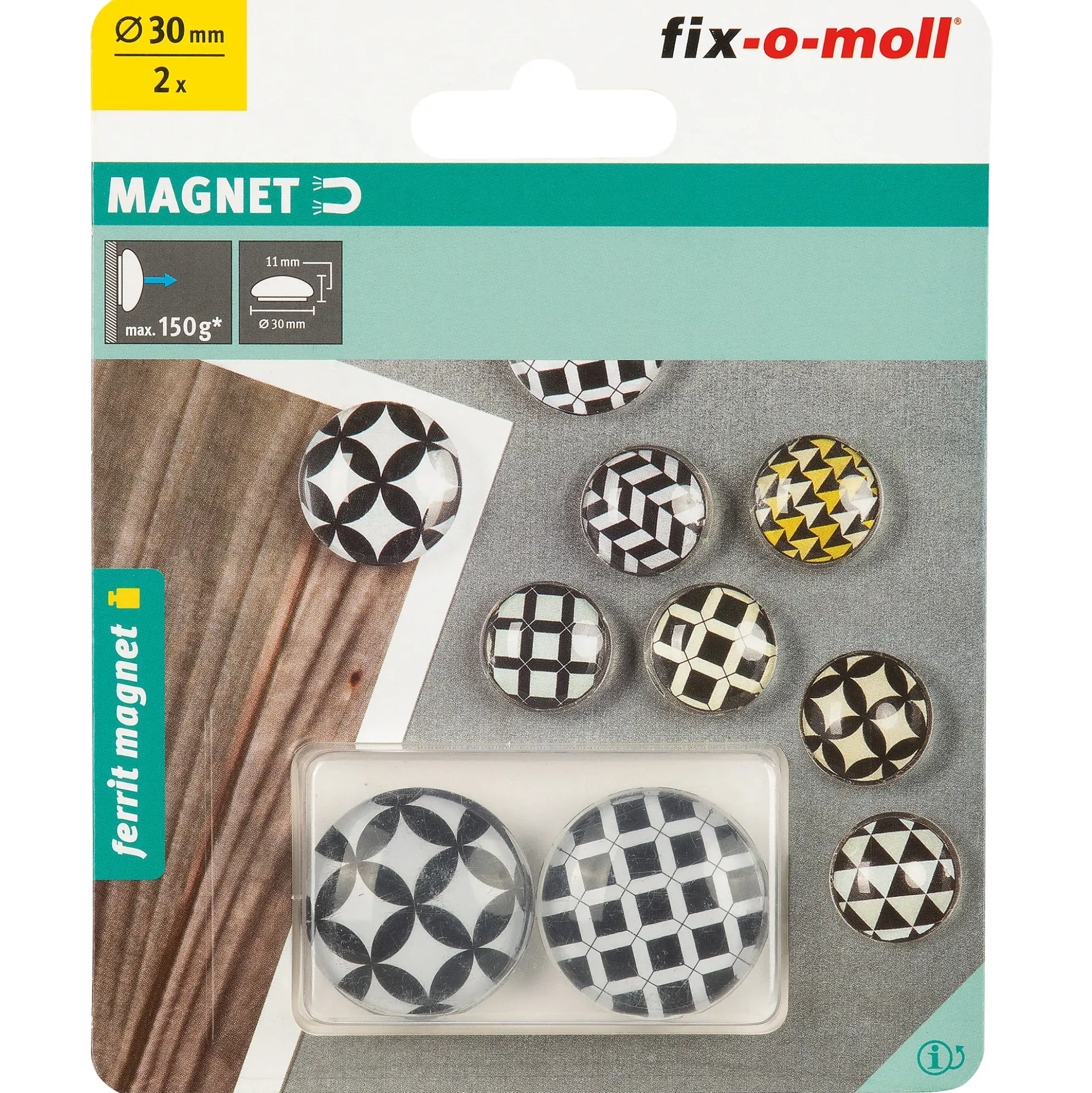 Magnet Glass Dekor Ferrite Ø30mm 2Stk
