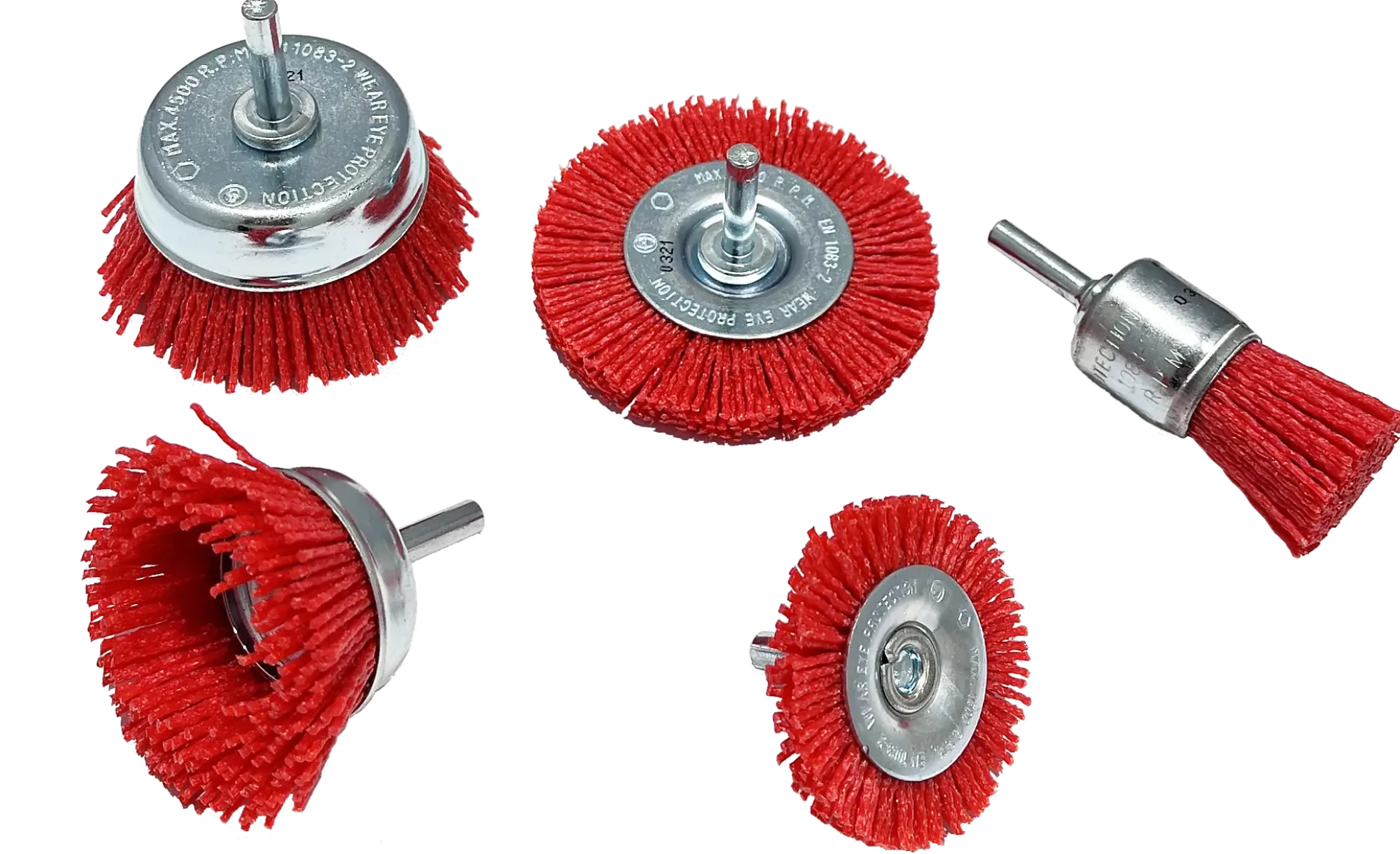 Maskinbørstesett nylon 5pk