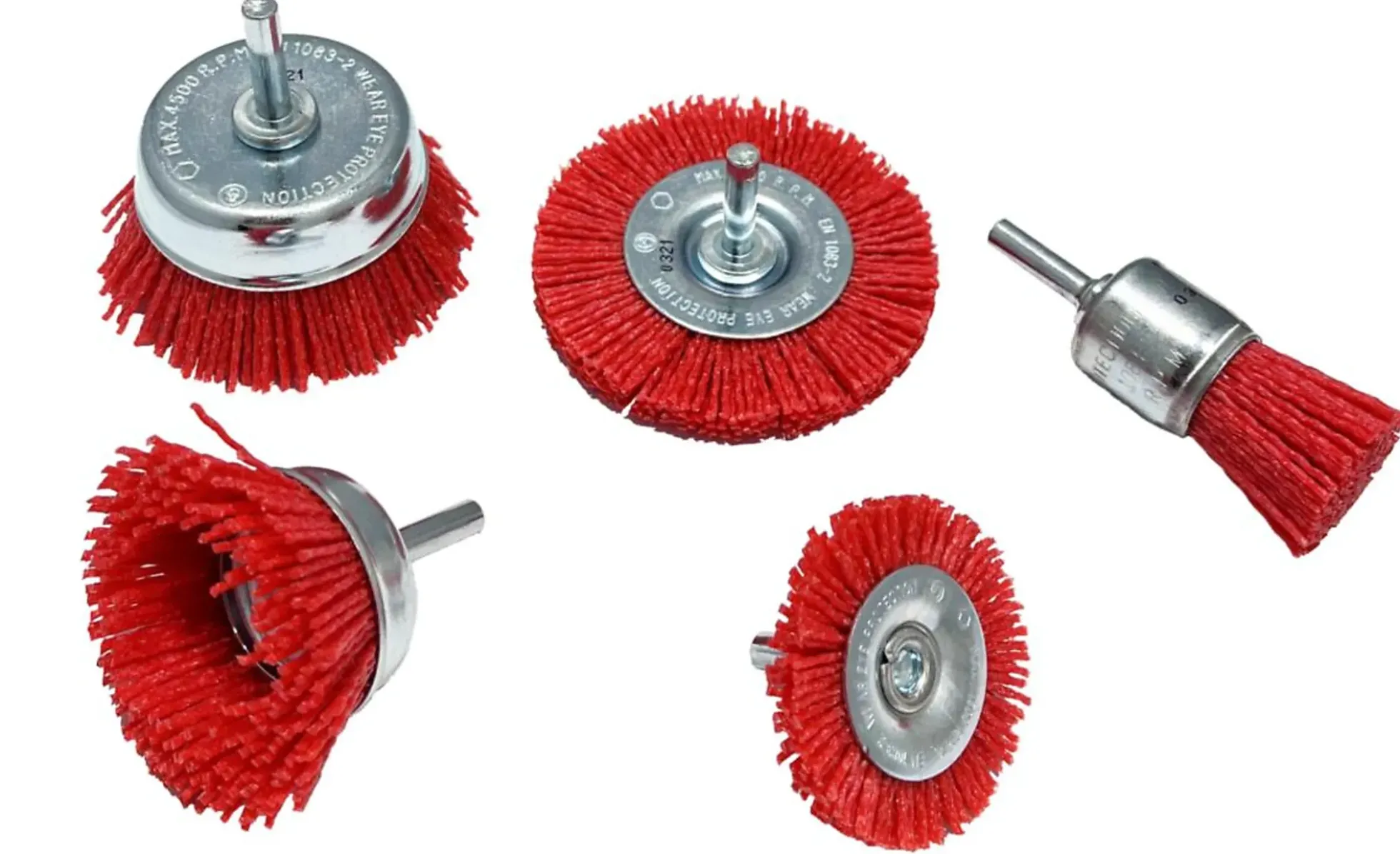 Maskinbørstesett nylon 5pk