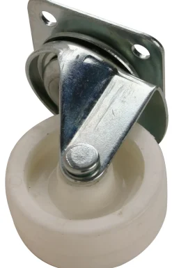 MØBELHJUL MED DREIEPLATE HVIT Ø40MM