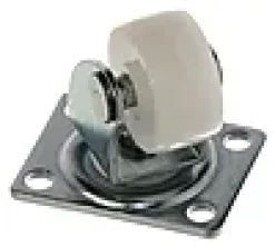 MØBELHJUL MED DREIEPLATE HVIT Ø40MM