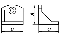 Møbelvinkel 6400 hvit A4 23mm