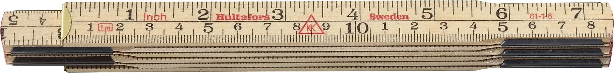 Meterstokk 61-1-6 mm/ tre 1m