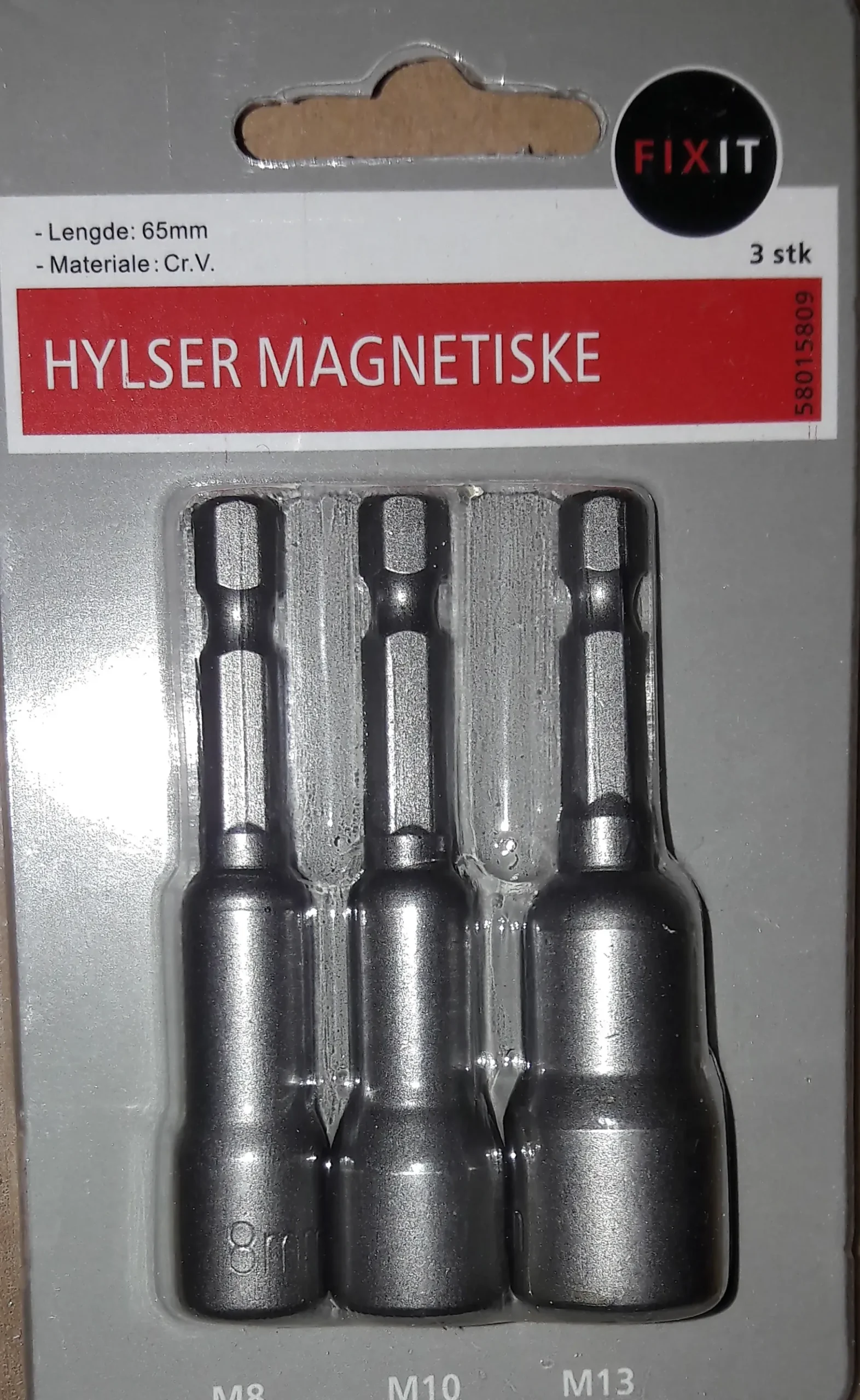 Mutterhylser magnetisk 8-10-13mm 3stk