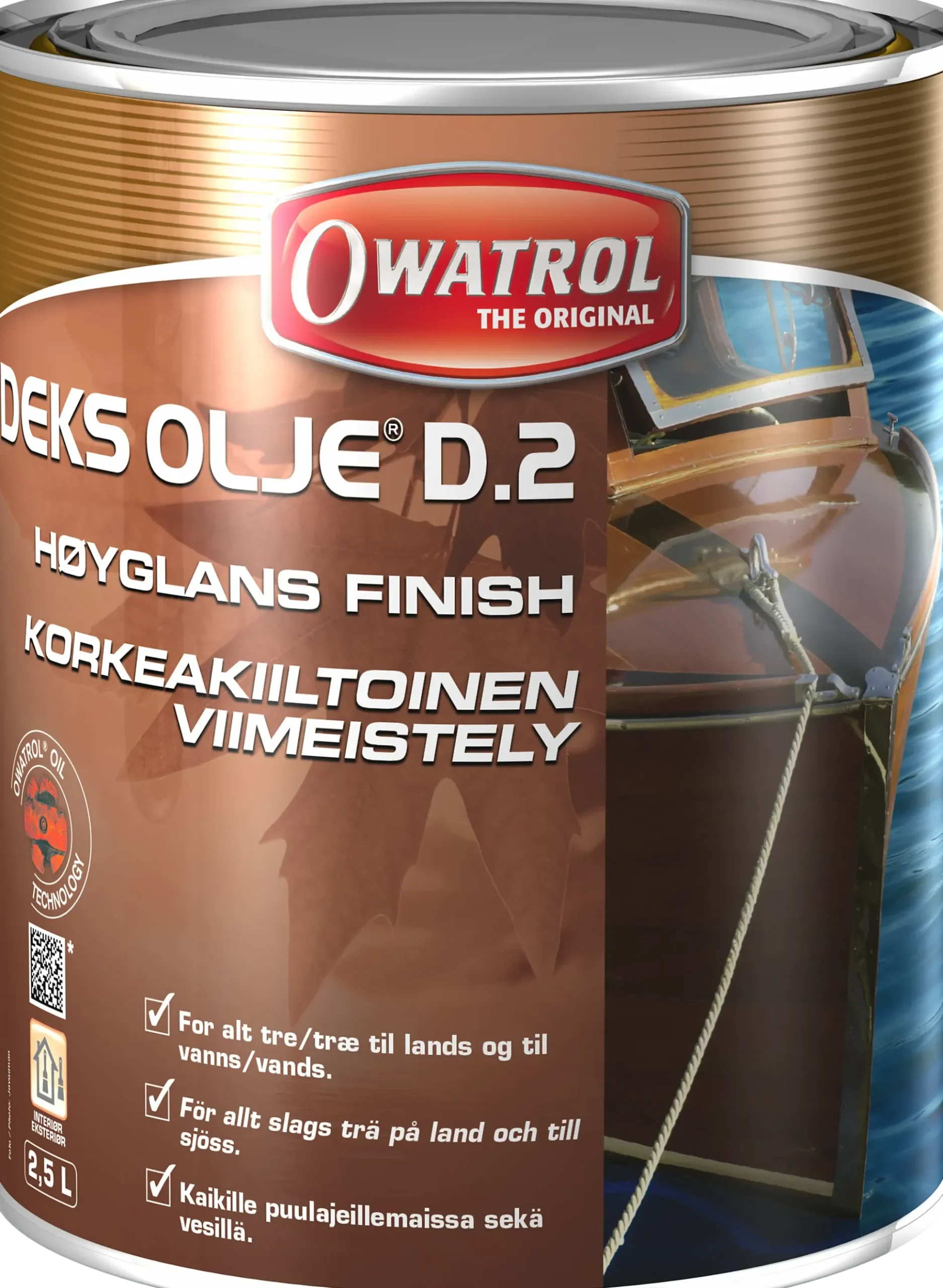 OLJE BÅT OG MØBLER HØYGLANS FINISH 2,5L OWATROL
