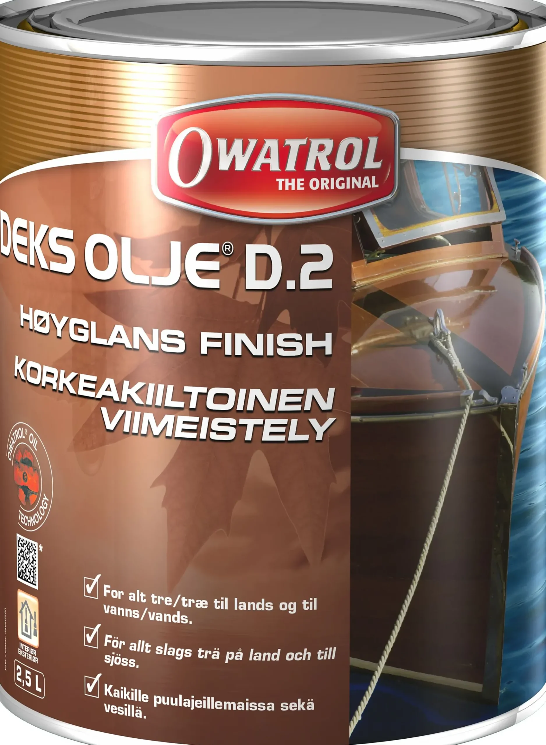 OLJE BÅT OG MØBLER HØYGLANS FINISH 2,5L OWATROL