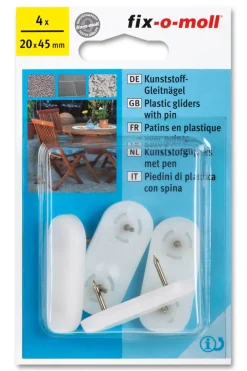 Plastknotter 45x20mm Hvit