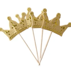Prinsessekrone gull topper 12stk