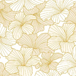 Servietter 33x33cm Line Art Flowers white