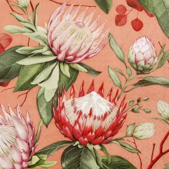 Servietter 33x33cm Madiba Protea coral
