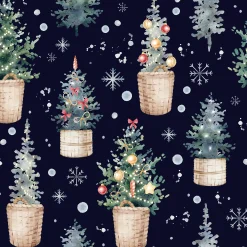 Servietter 33x33cm 20pk Christmas Tree Pattern dark blue