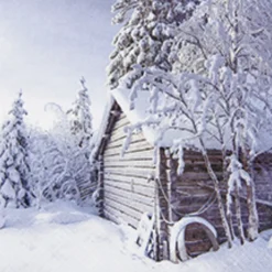Servietter 33x33cm Winter Cabin