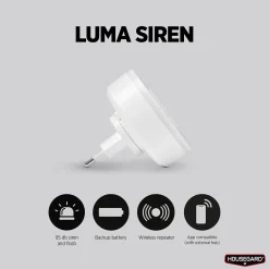 Sirene trådløs Luma 230V med batteribackup