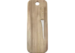 Skjærebrett I Akasie Med Kniv 58X17Cm