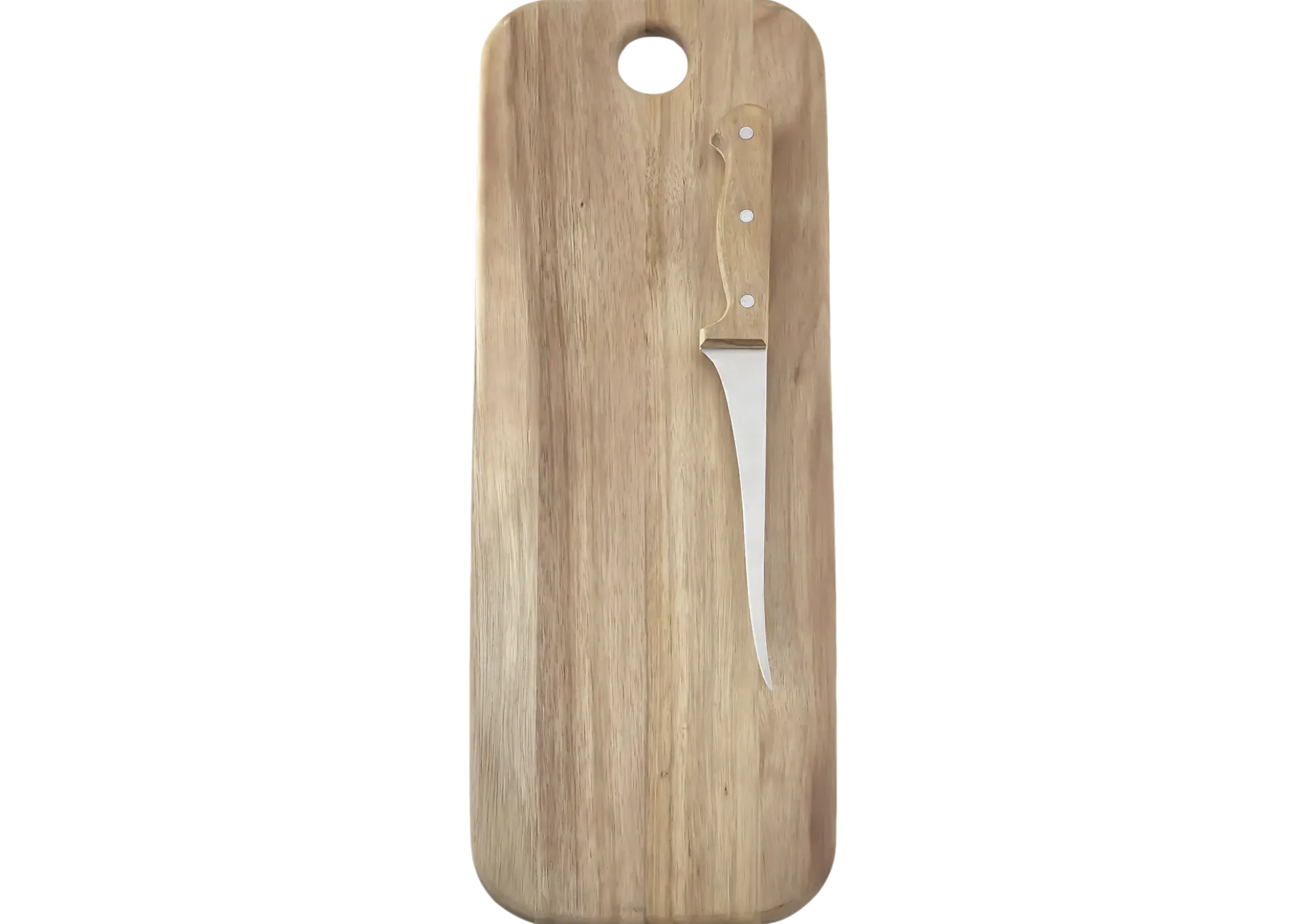 Skjærebrett I Akasie Med Kniv 58X17Cm