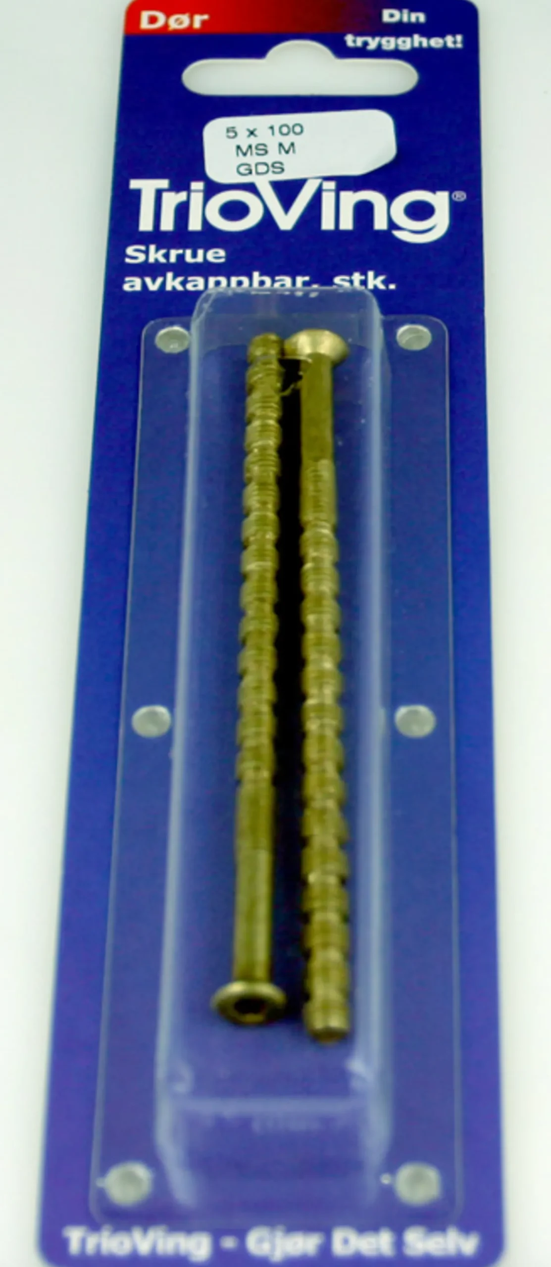 Skrue for sylinderskilt matt messing 5x100mm