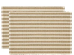 Spisebrikke Statement Stripe Beige 33x48cm 2stk
