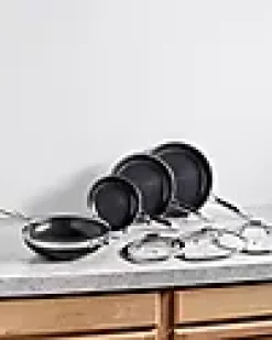 Stekepannesett hybrid med 3 stekepanner 1 Wok og 3 lokk