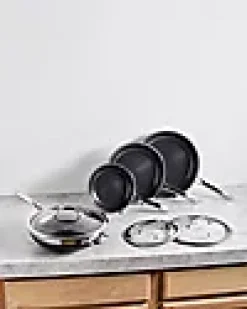 Stekepannesett hybrid med 3 stekepanner 1 Wok og 3 lokk