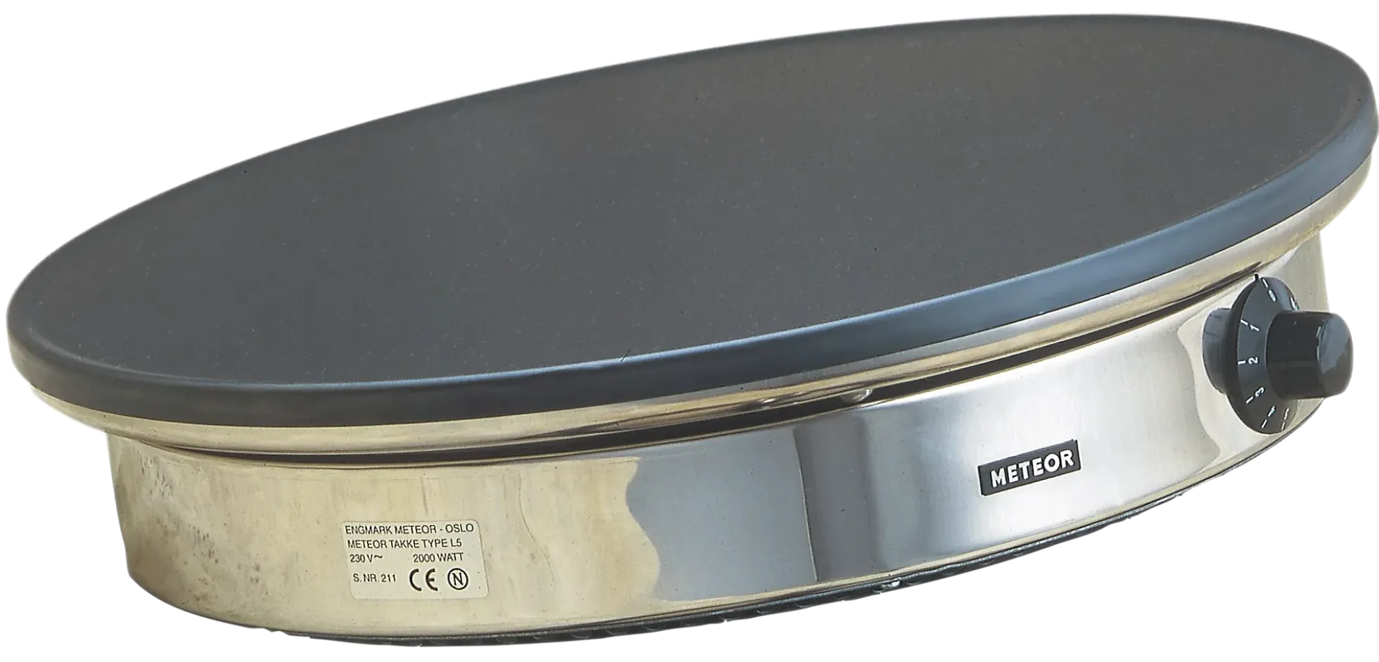 STEKETAKKE MED KANT 46CM 2000W TOPPLATE I STÅL