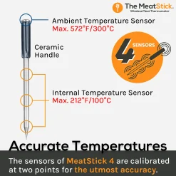 Steketermometer trådløst meatstick 4x sett
