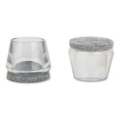 Stolbenhylse m/filt for glatte gulv og tepper transparent 25-28mm