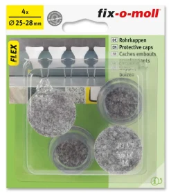 Stolbenhylse m/filt for glatte gulv og tepper transparent 25-28mm