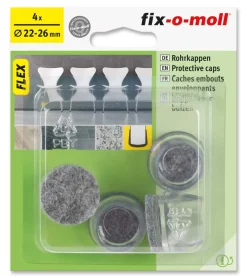 Stolbenhylse m/filt for glatte gulv og tepper transparent 22-26mm