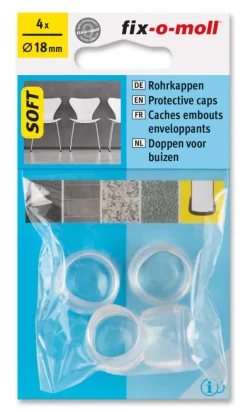 Stolbenhylse soft for glatte gulv og tepper transparent 18mm