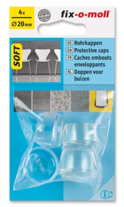 Stolbenhylse soft for glatte gulv og tepper transparent 20mm