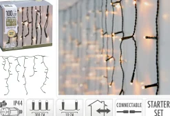 Systemlys Istapper 100ledlys varmhvit komplett startsett IP44 3m
