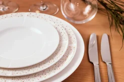 Tallerken Grand Cru Moments hvit med gull 23cm