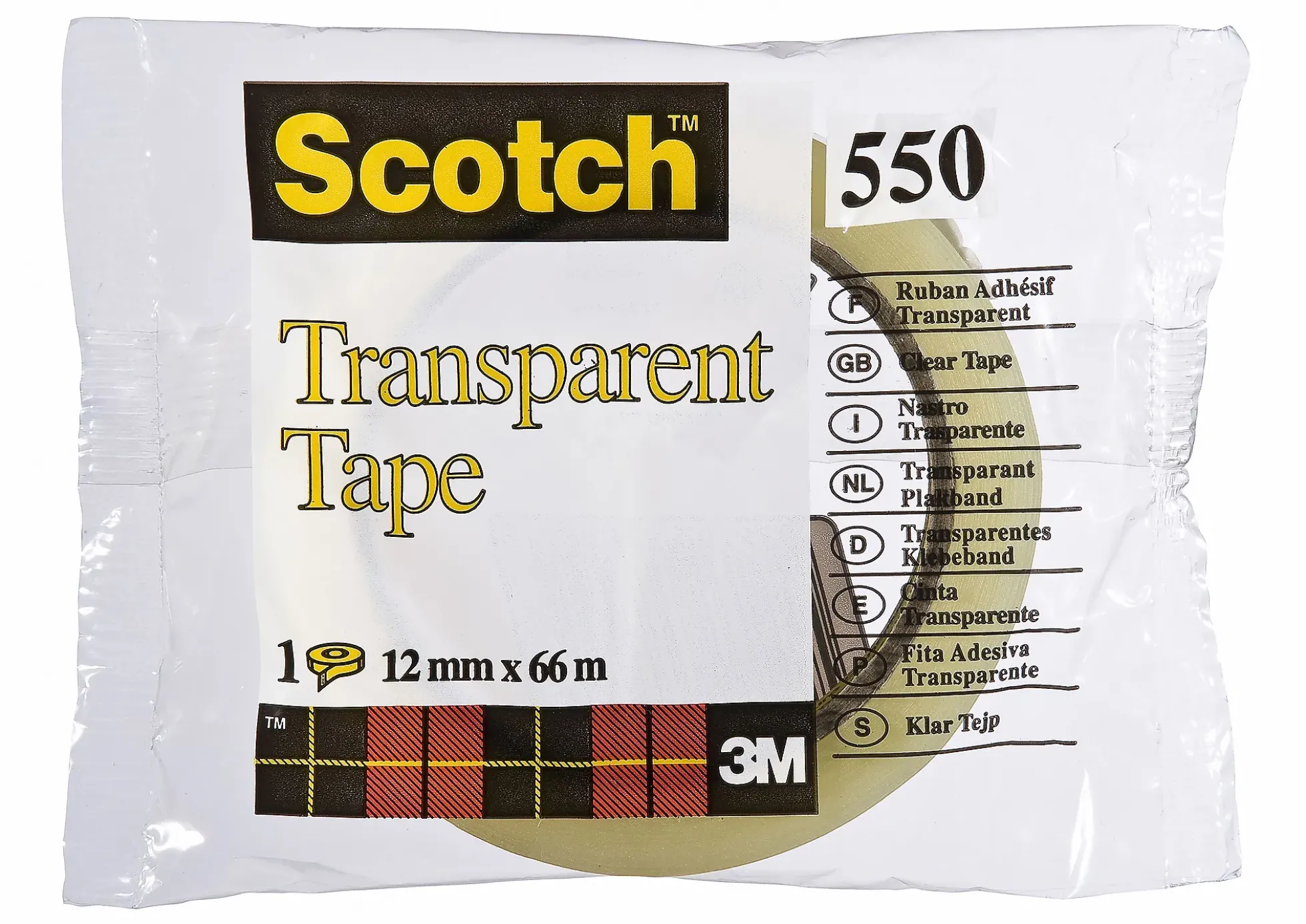 Tape transparent 550 12mmx66m
