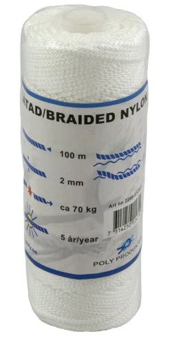 Tau nylon 2mm 100m flettet x-spole