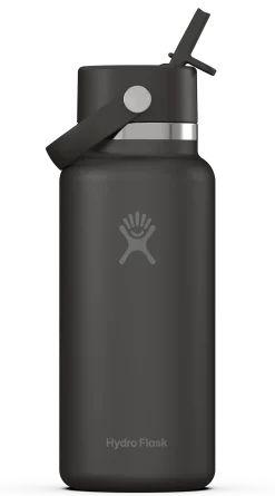 Termoflaske bred med fliptut Black 946ml