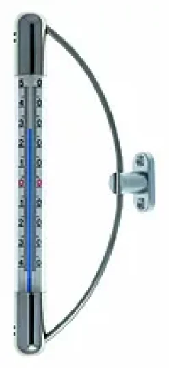 Termometer vindu rustfritt 22x8cm